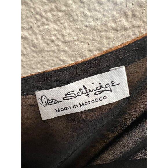 Miss Selfridge Leopard Print Mini Slip Dress With Sheer Black Layered Hem - Picture 3 of 5